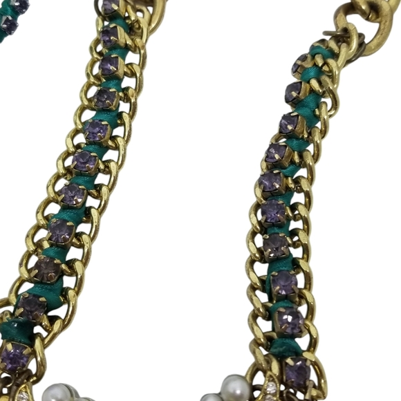 BETSEY JOHNSON RHINESTONE ENCRUSTED OWL STATEMENT NECKLACE & BRACELET SET - Picture 4 of 12